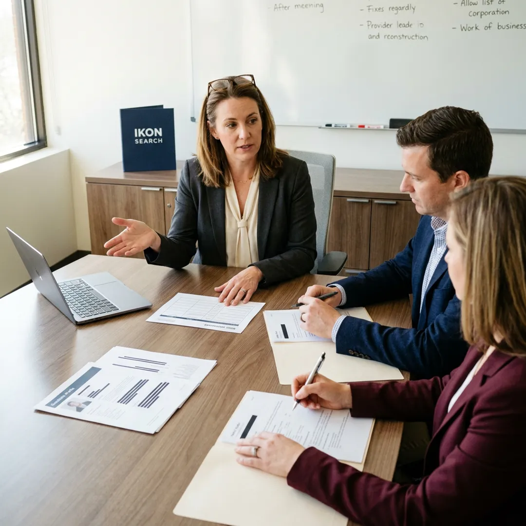 Recruiter planning a senior marketing search process