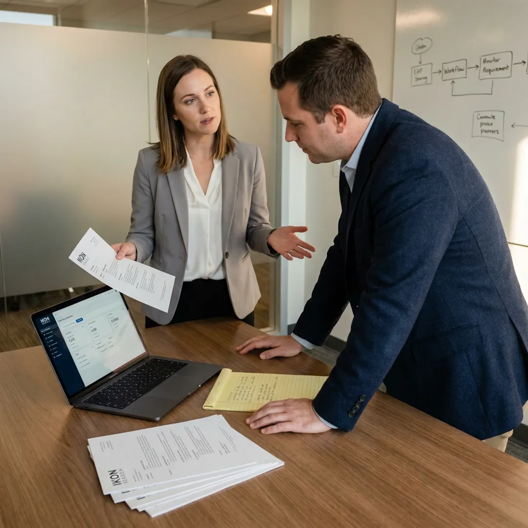 Recruitment team coordinating a temp-to-hire placement process