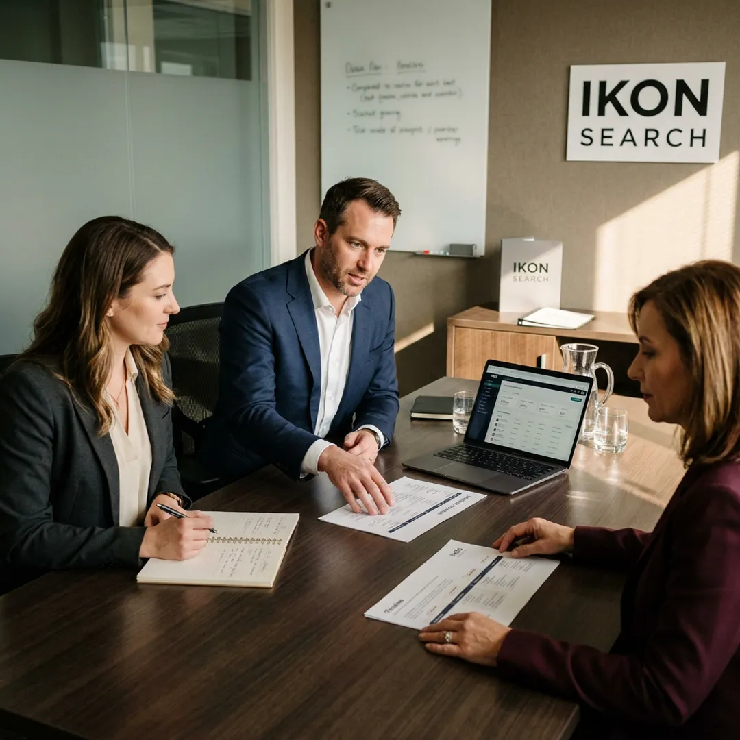 Staffing team coordinating contract hiring process