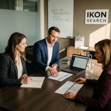 Staffing team coordinating contract hiring process