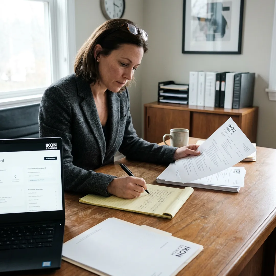 Recruiter shortlisting fintech marketing candidates