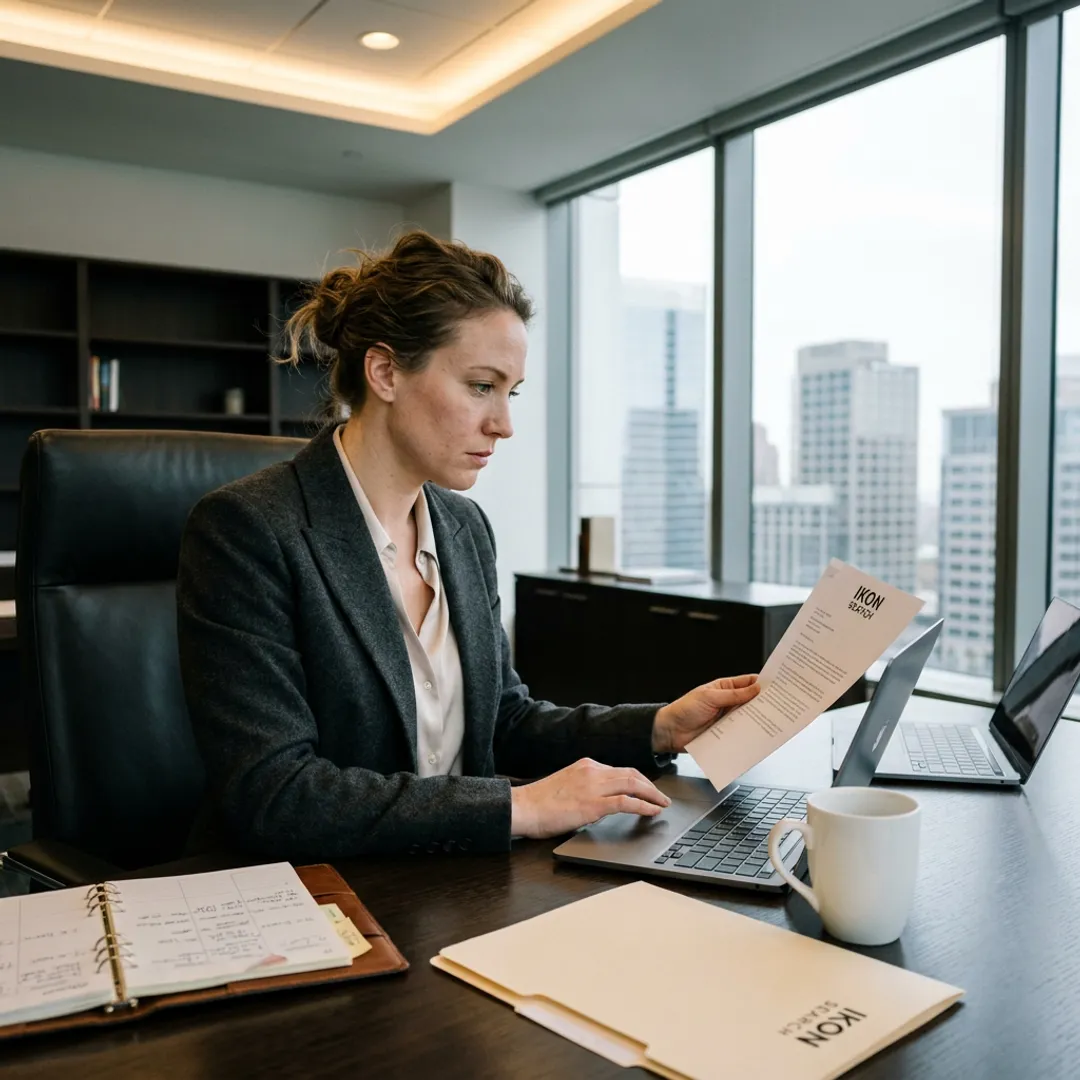 Executive assistant working in a hedge fund office