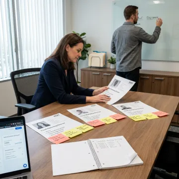 Recruitment team mapping email marketing candidates