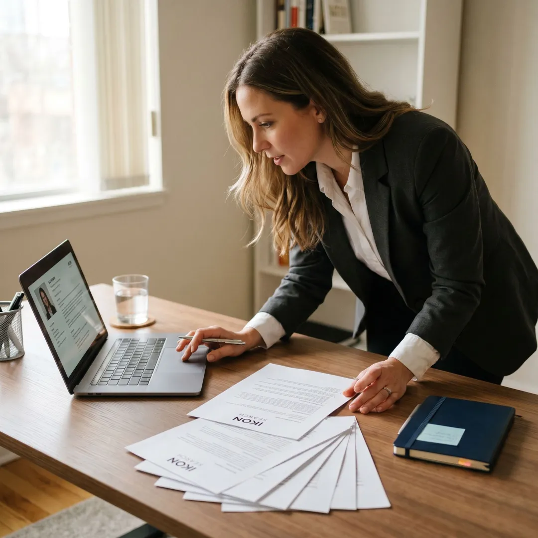 Recruiter reviewing contract candidate profiles