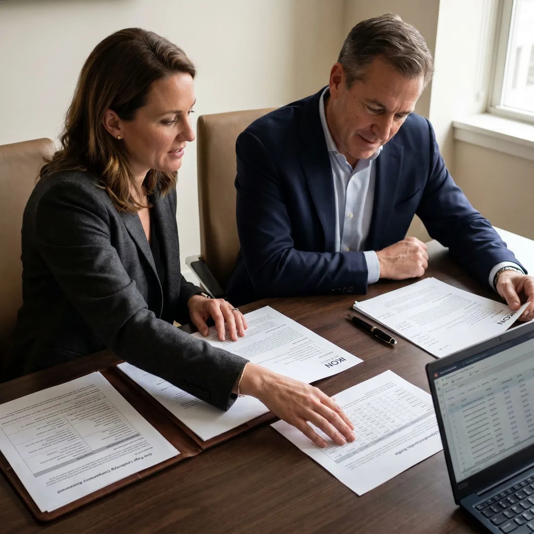 Executive search team reviewing CHRO candidate profiles