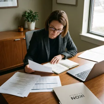 Executive search consultant reviewing HRBP candidates