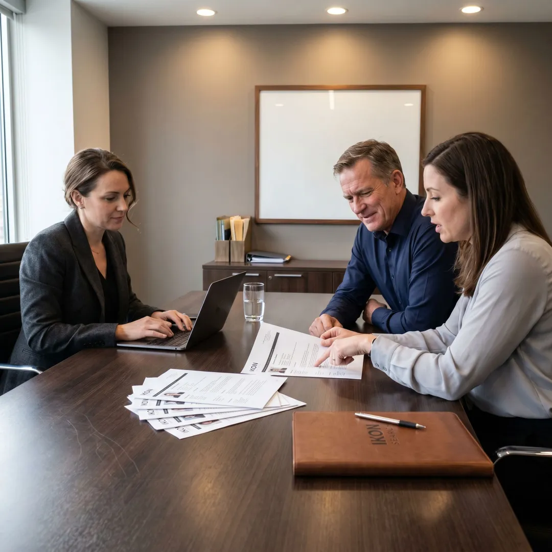 HR staffing consultants reviewing candidate profiles
