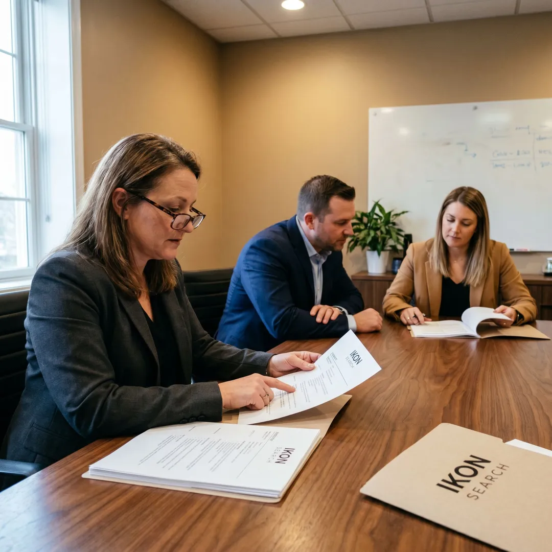 Recruiter reviewing operations staffing candidates