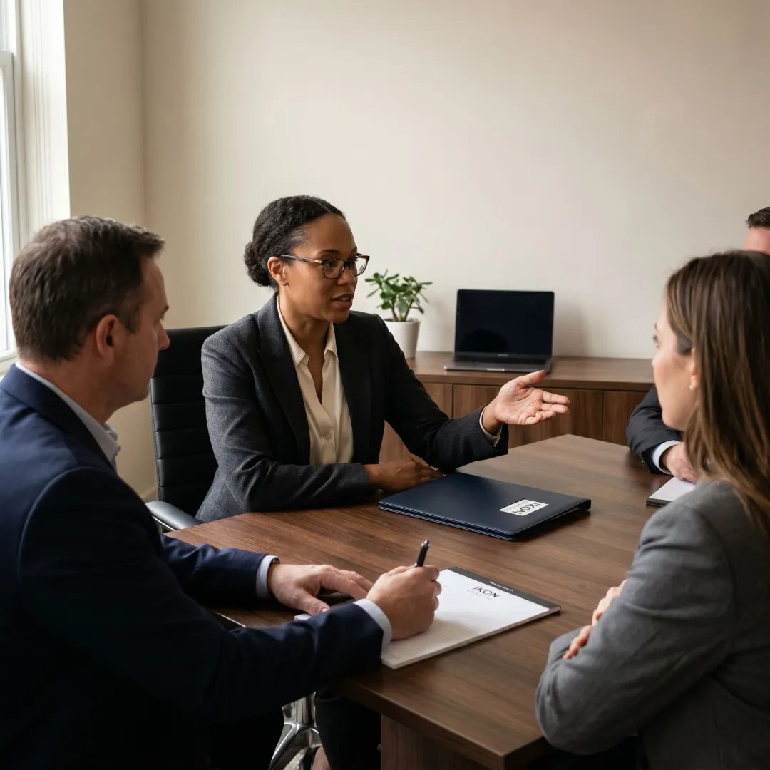 Operations staffing recruiter meeting with business team