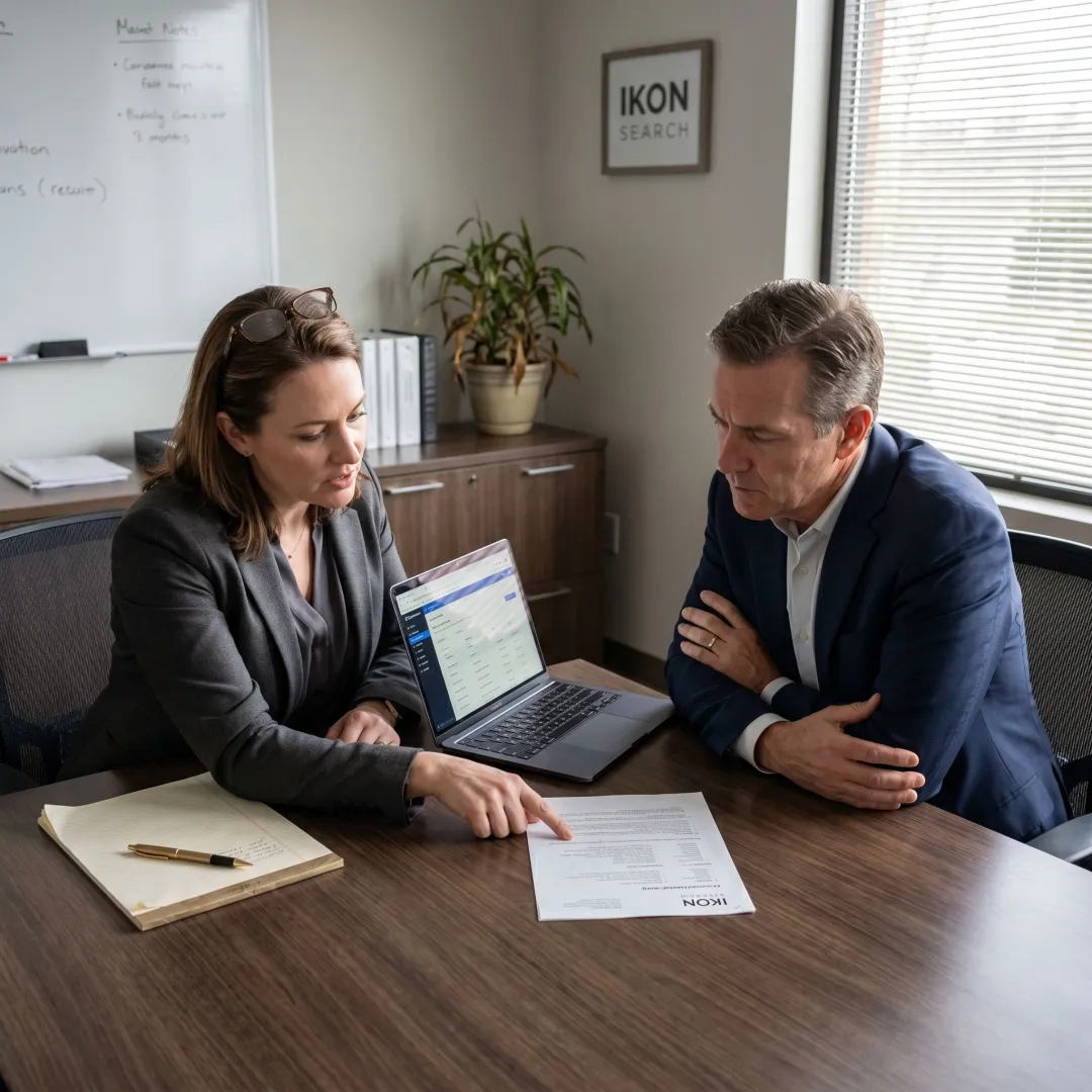 Recruiter and hiring manager reviewing candidate profiles