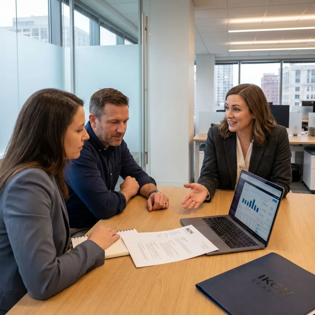 Philadelphia marketing recruiter meeting with hiring team