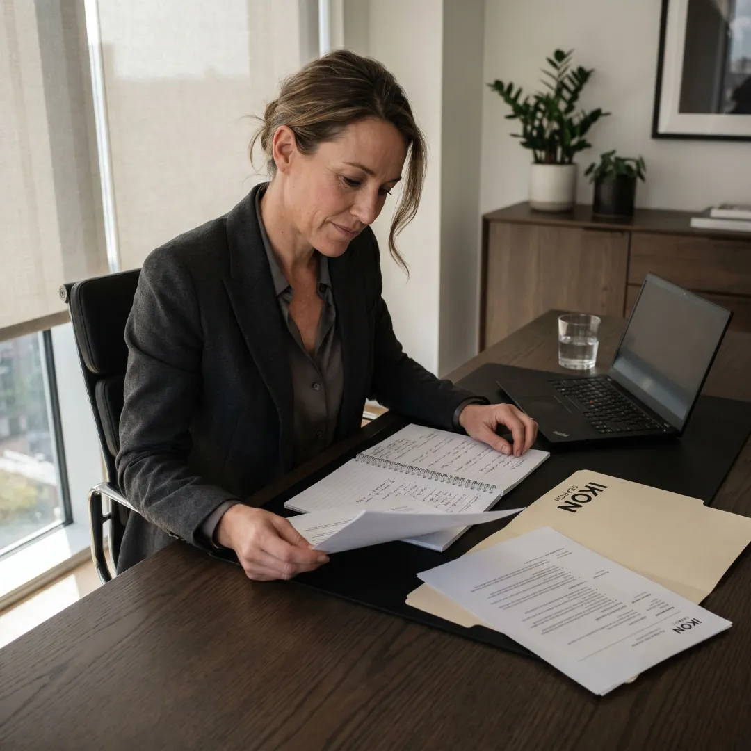 Recruiter reviewing personal assistant candidates