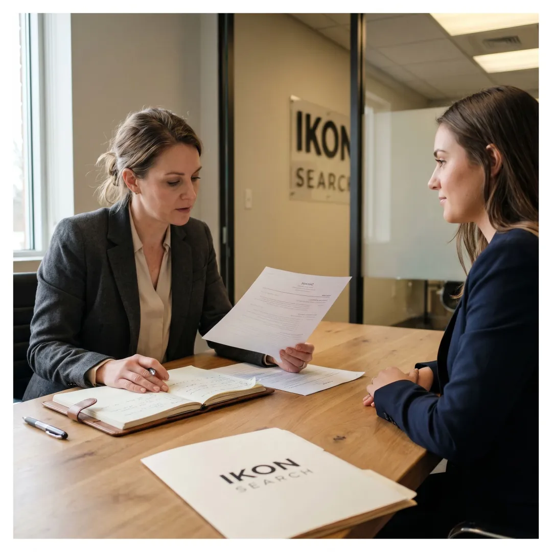 Recruiter interviewing receptionist candidate