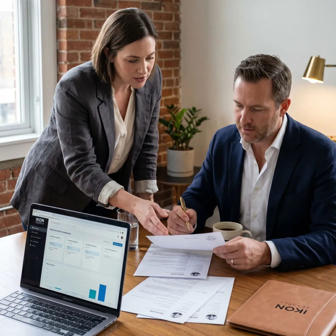 Marketing recruiters reviewing candidate profiles