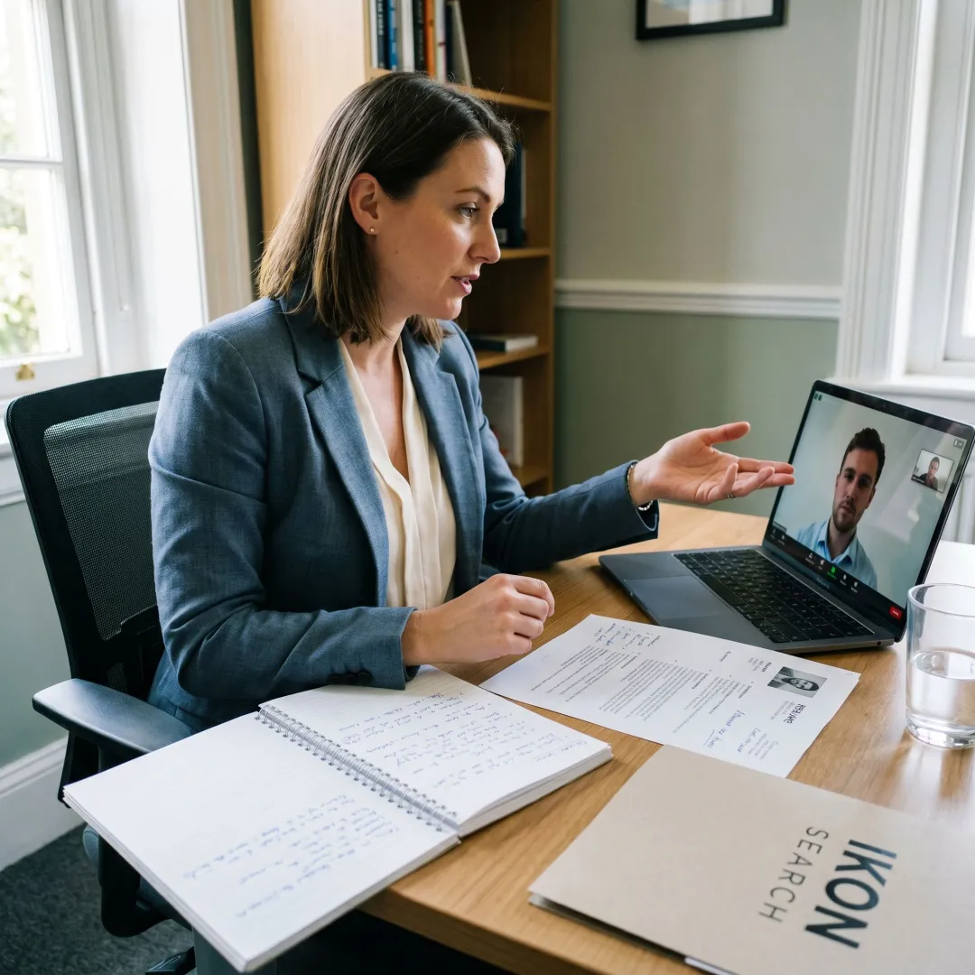 Recruiter interviewing legal assistant candidate