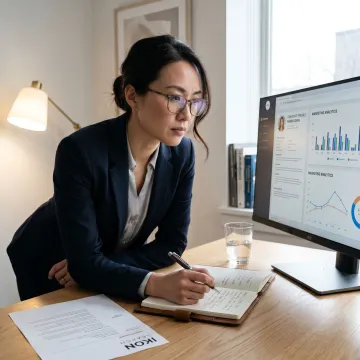 SEO recruitment consultant reviewing candidate profiles