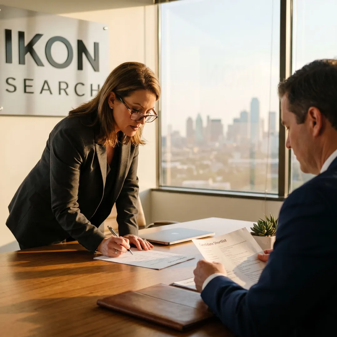 Recruiter reviewing personal assistant candidates in Dallas-Fort Worth