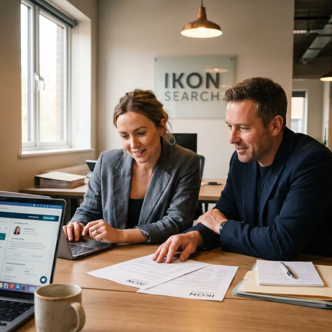 Ecommerce recruitment consultants reviewing candidate profiles