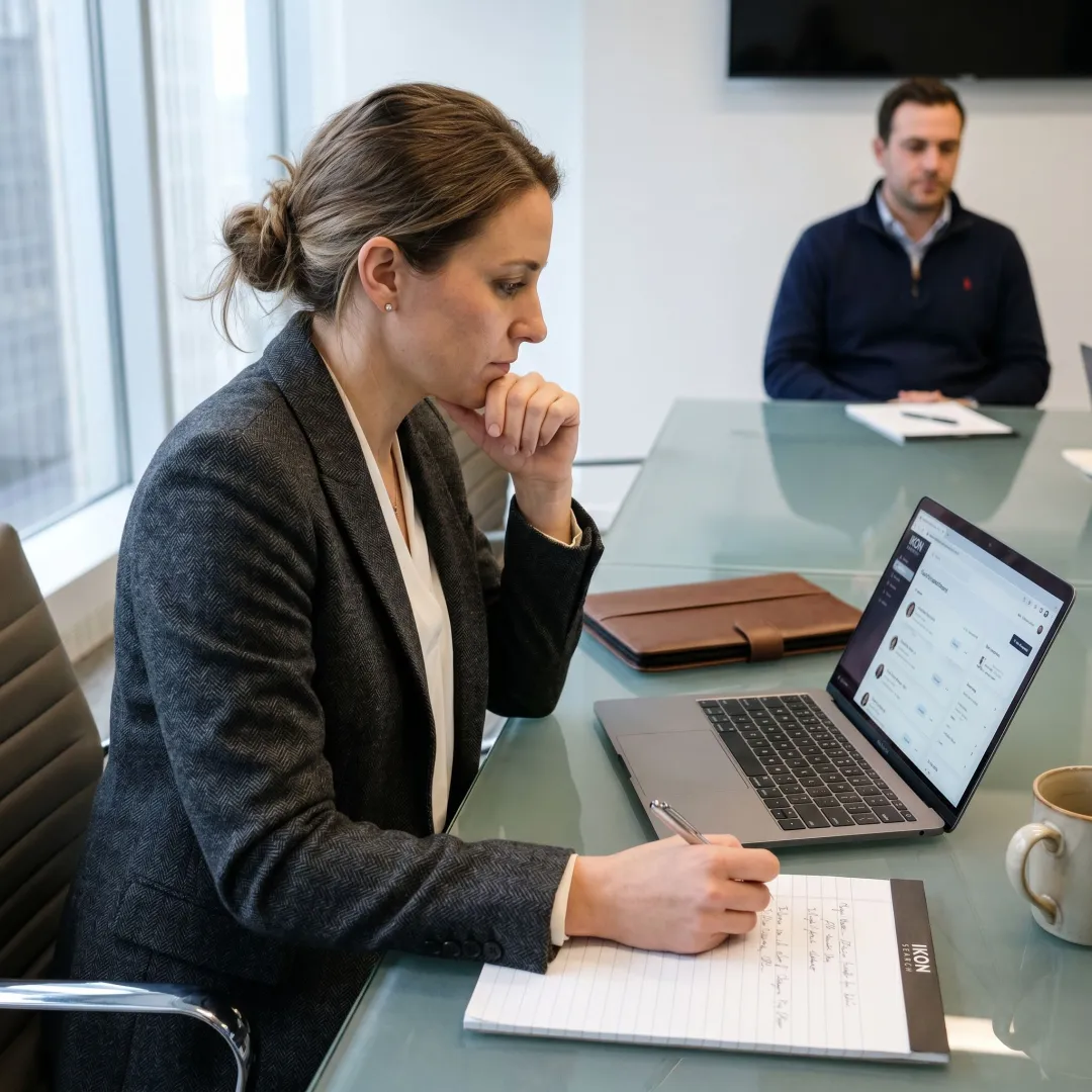 Recruiter reviewing legal staffing candidates