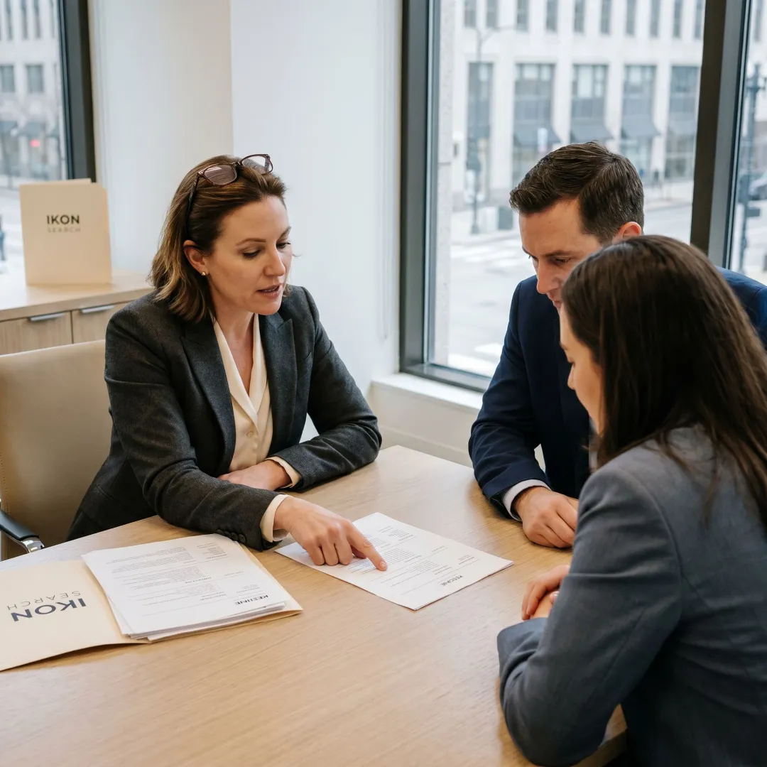 Chicago legal recruiter consulting with hiring team
