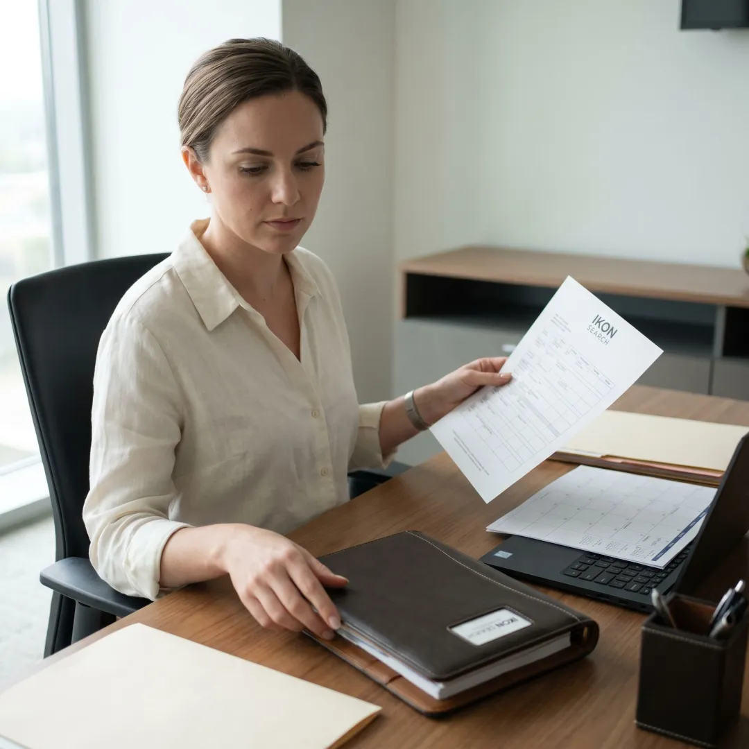 Personal assistant organizing an executive calendar