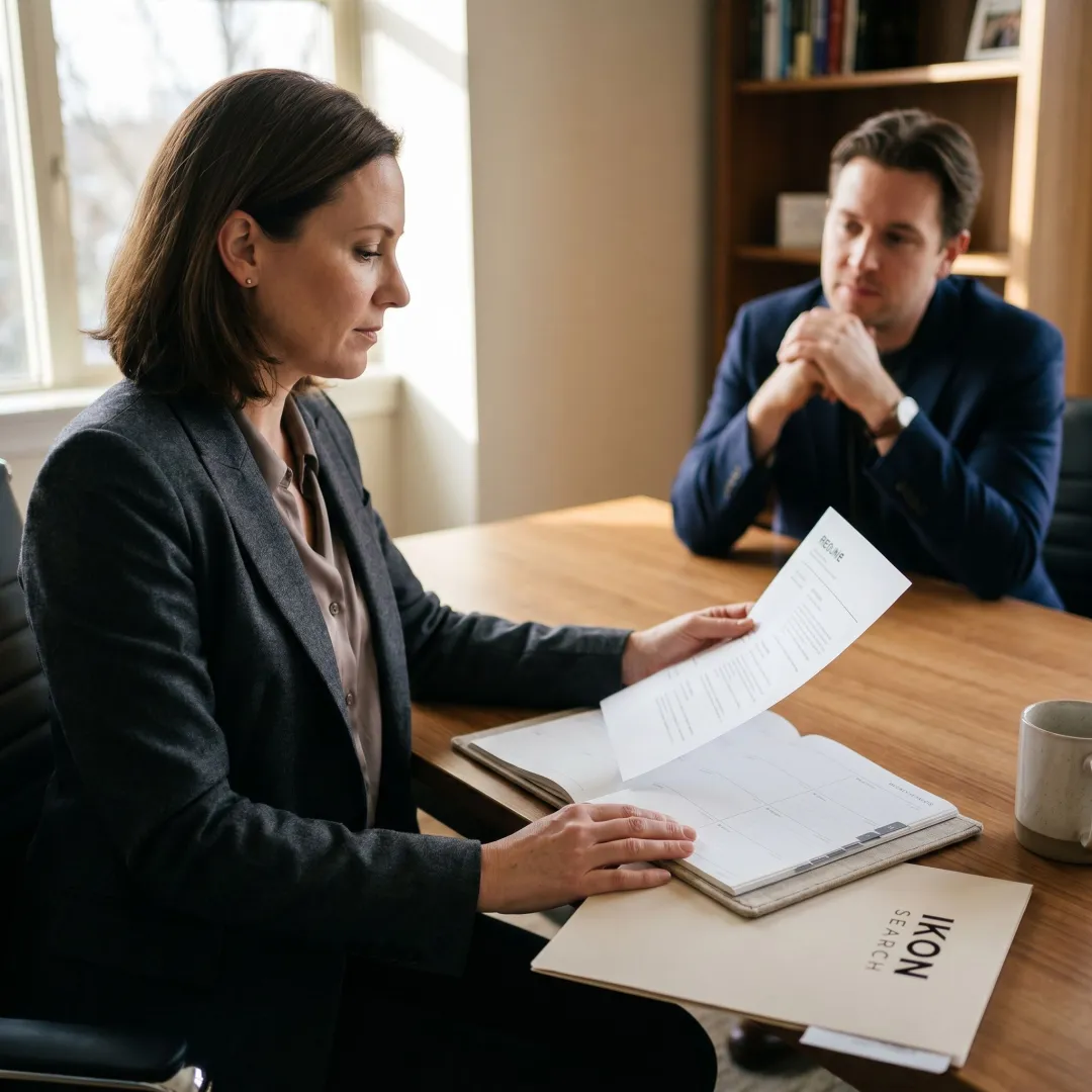 Recruiter interviewing a personal assistant candidate