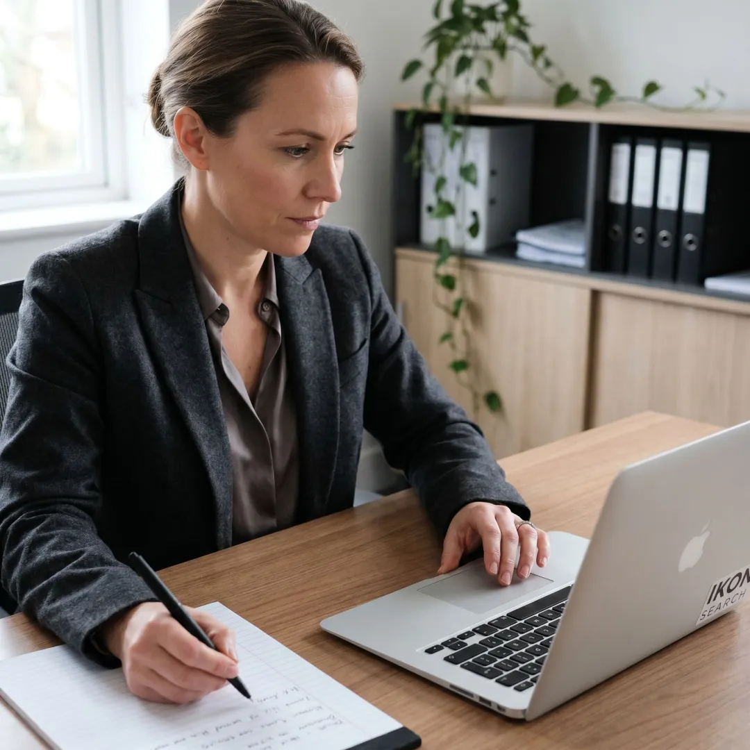 Recruiter reviewing HR candidate profiles