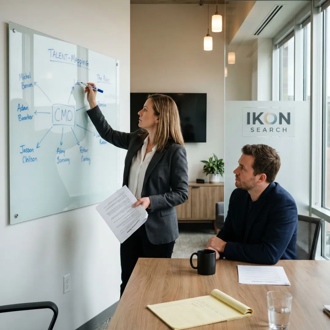 Executive search team planning a CMO recruitment process
