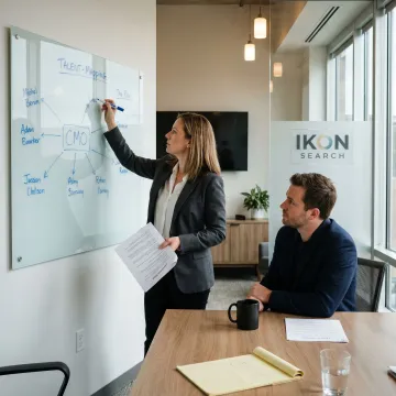 Executive search team planning a CMO recruitment process