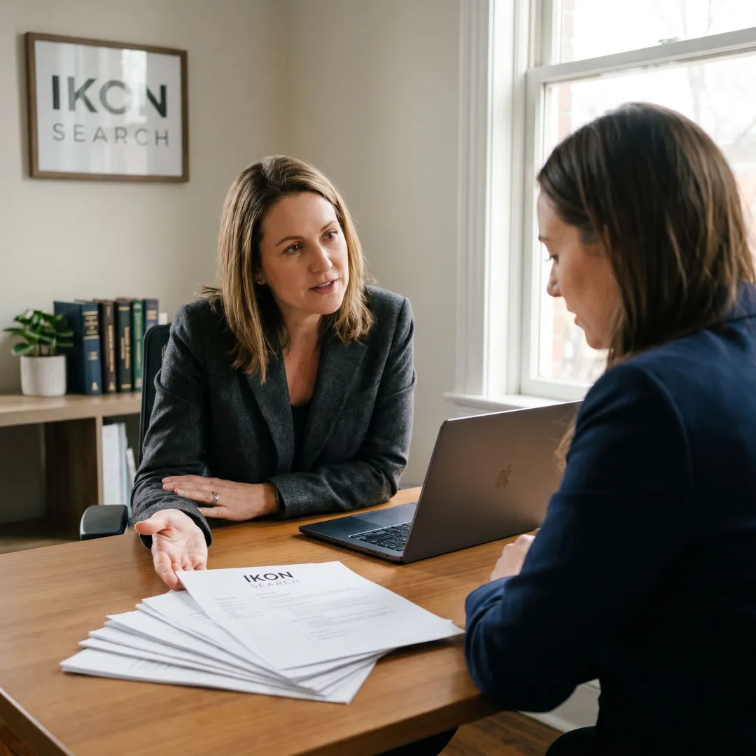 Executive assistant recruiter interviewing a candidate