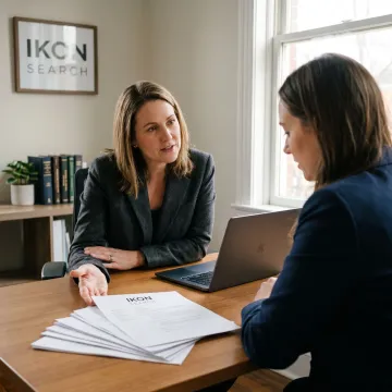 Executive assistant recruiter interviewing a candidate