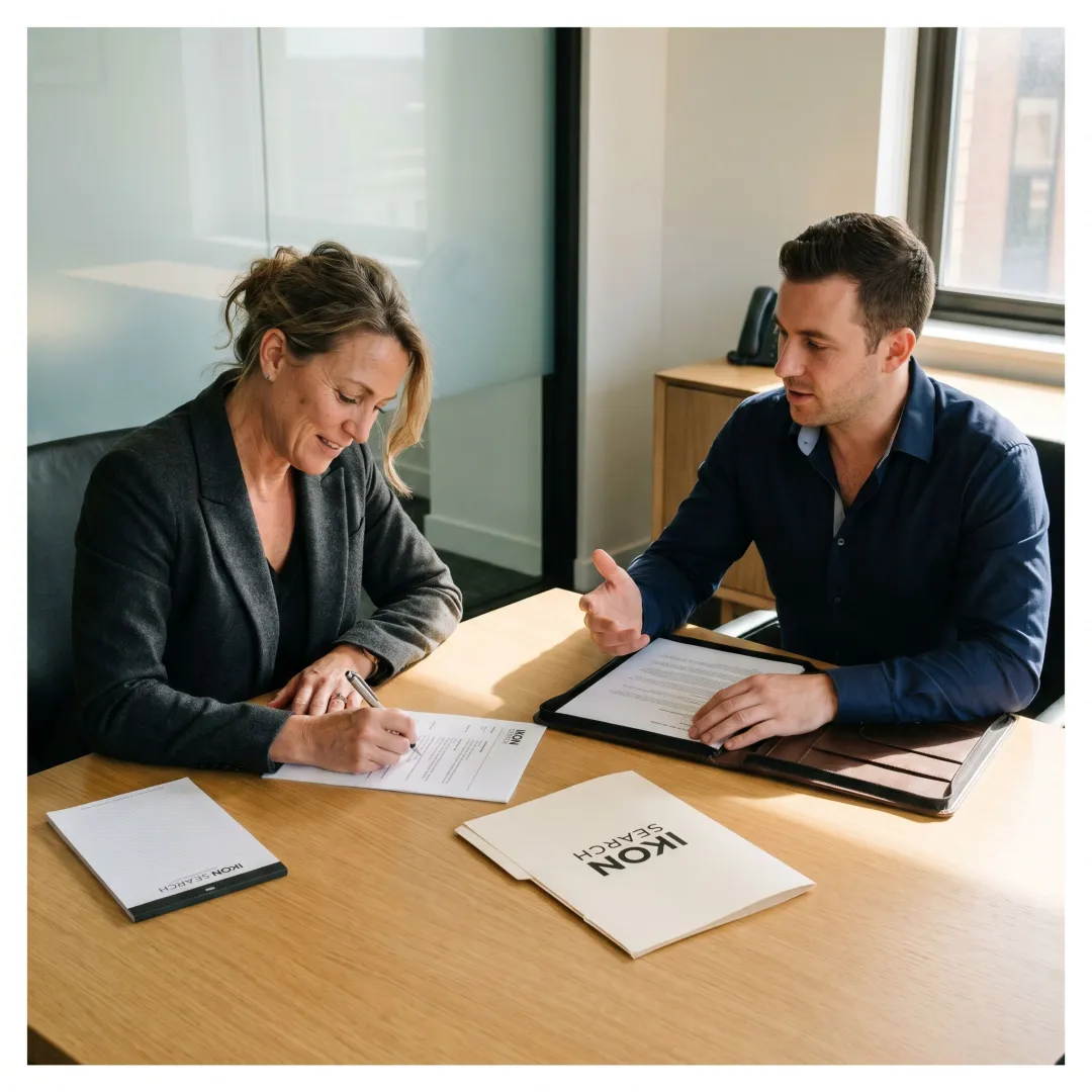 Paralegal staffing recruiter reviewing legal resumes