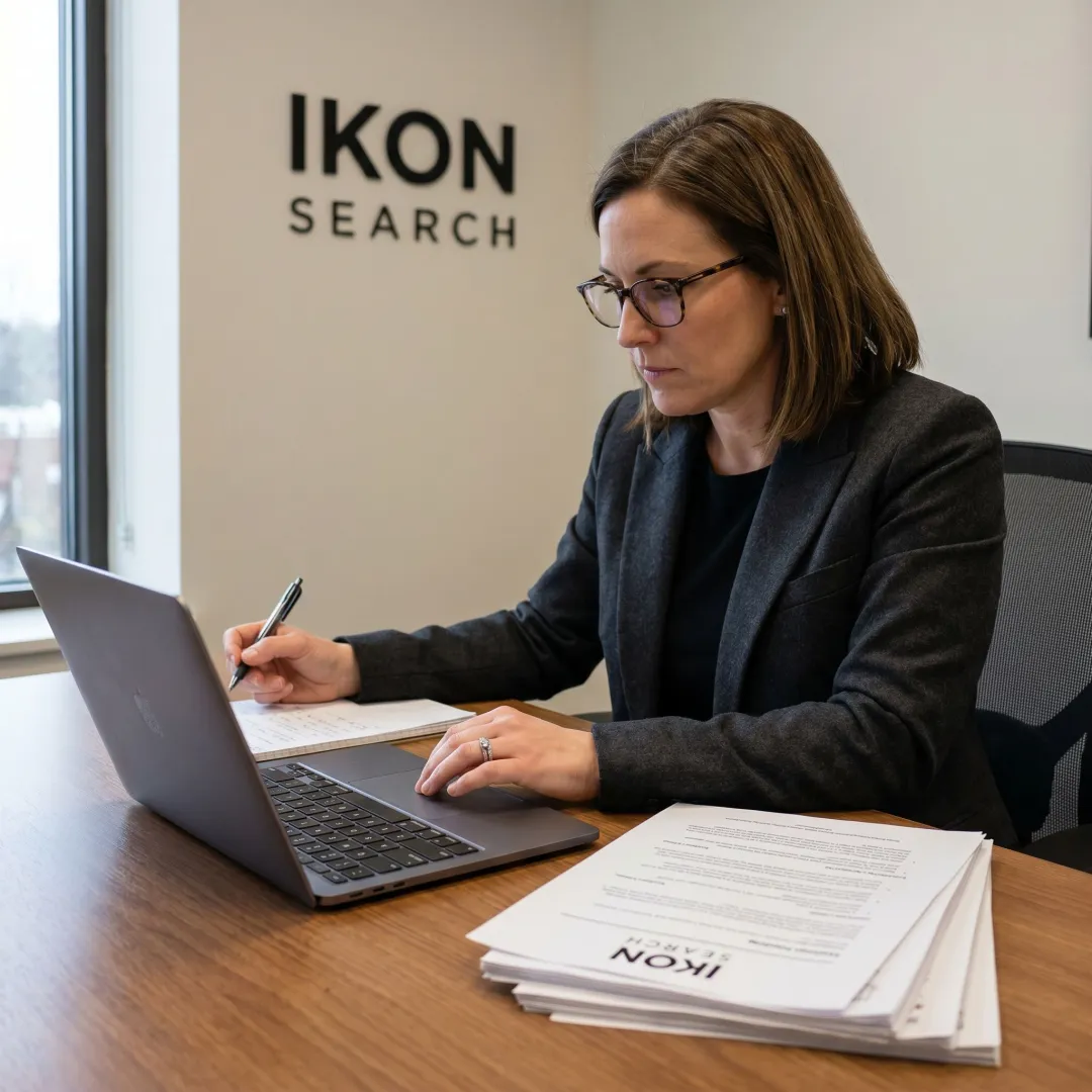 Recruiter reviewing HR candidate profiles