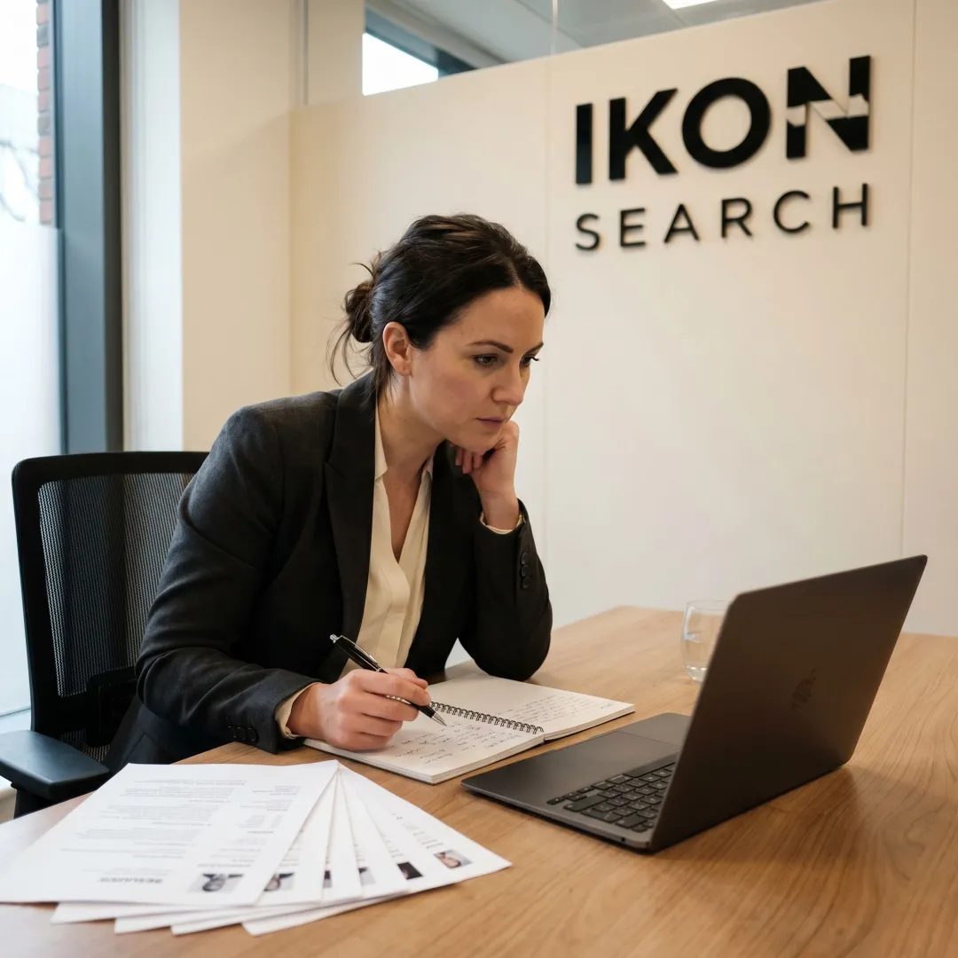 HR recruiter reviewing candidate profiles