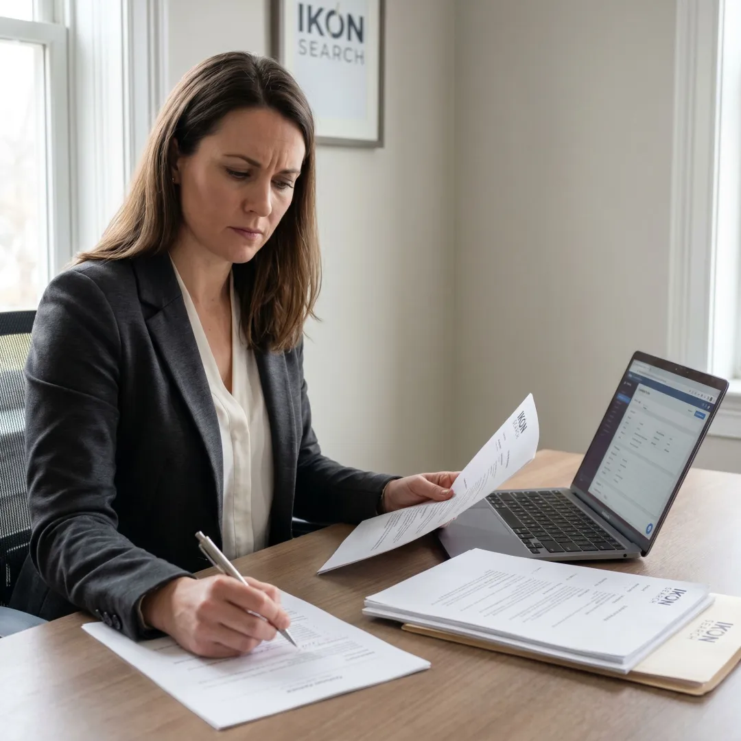 Recruiter reviewing HR candidate profiles