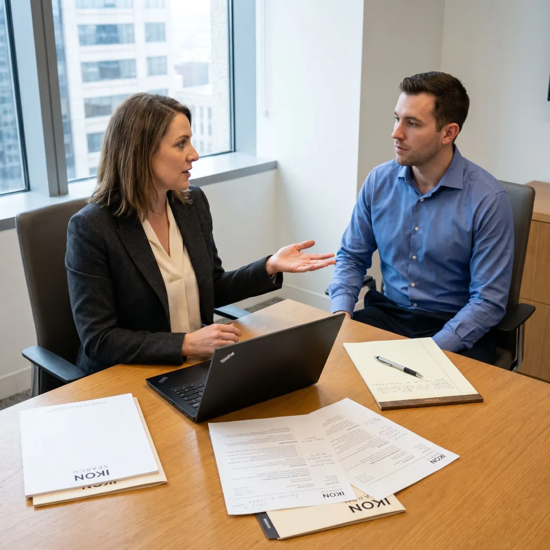 HR recruiter interviewing a candidate