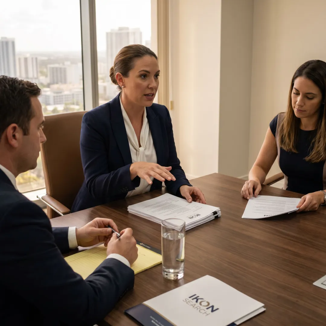 Legal recruiter consulting with attorneys in Miami