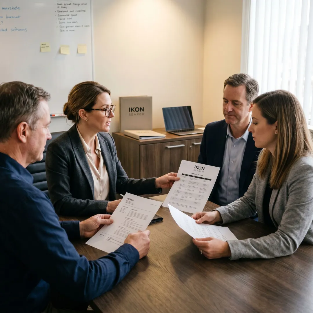 Recruiter discussing HR staffing needs