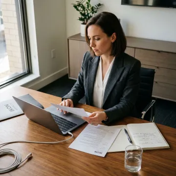 Legal staffing recruiter reviewing candidate resumes