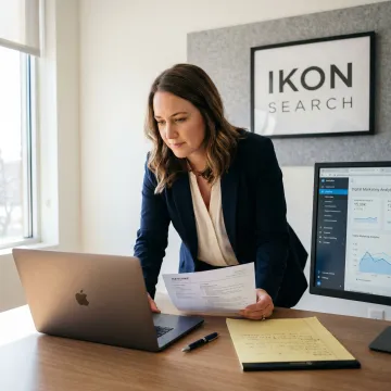 Recruiter reviewing social media staffing candidates