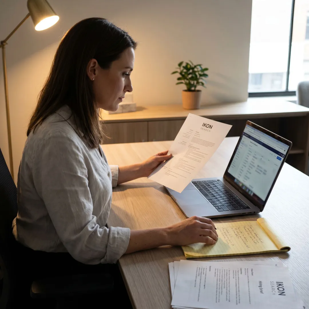 Recruiter reviewing executive assistant candidates