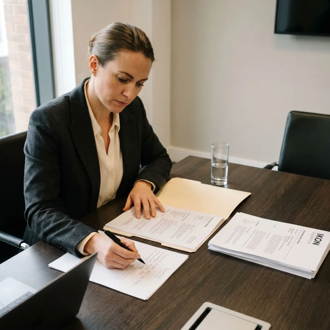 Recruiter reviewing personal assistant candidate shortlist