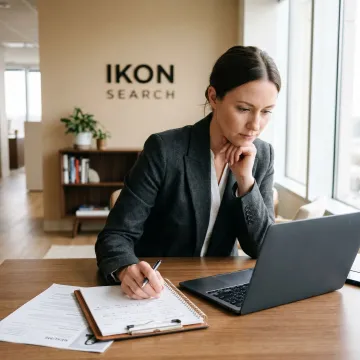 Recruiter reviewing legal assistant candidate profiles
