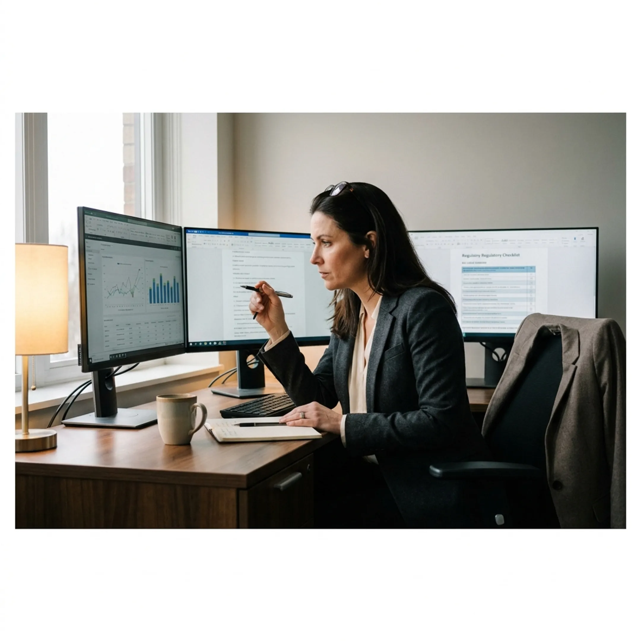 PCI DSS compliance manager reviewing payment security audit protocols