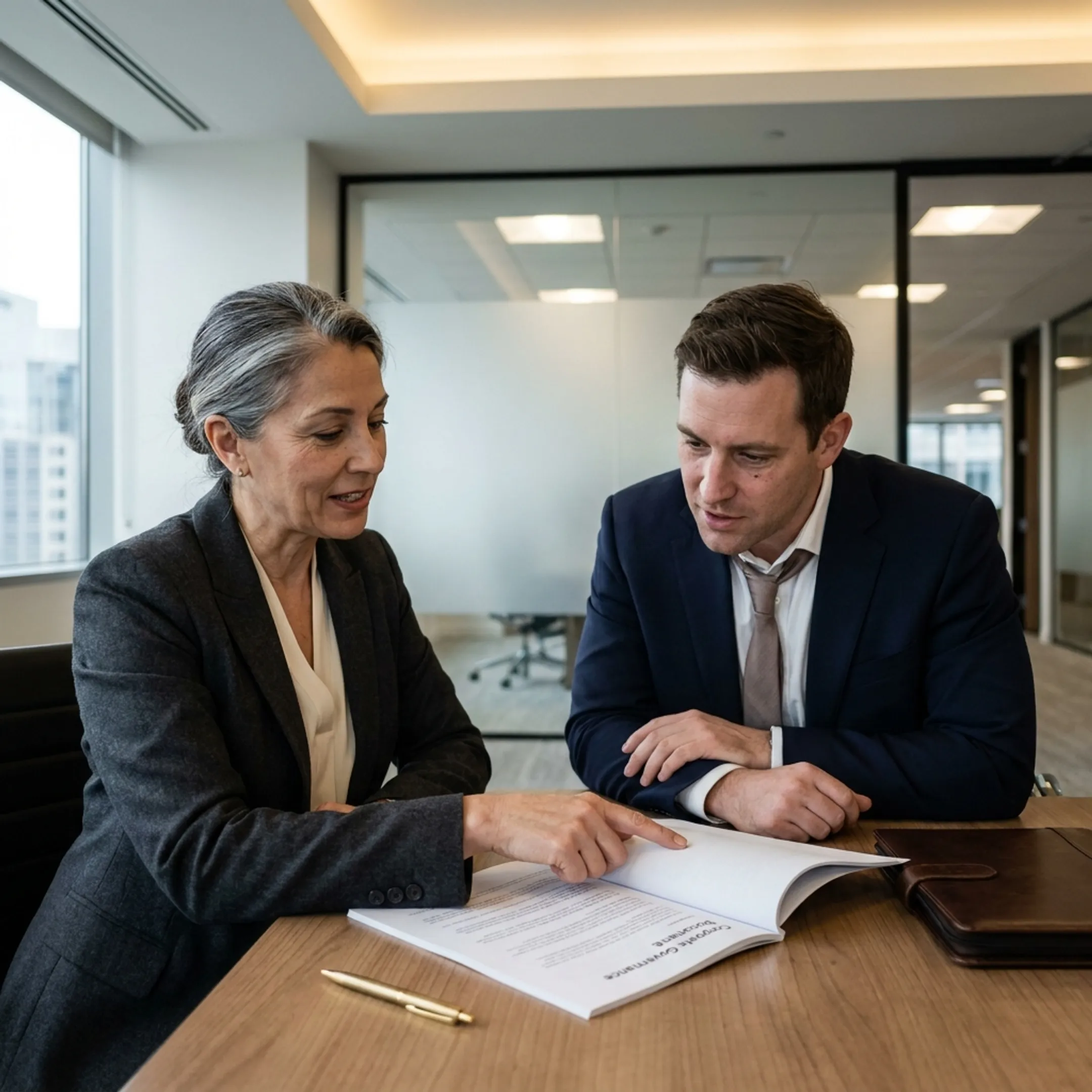Corporate legal recruiter interviewing an attorney candidate