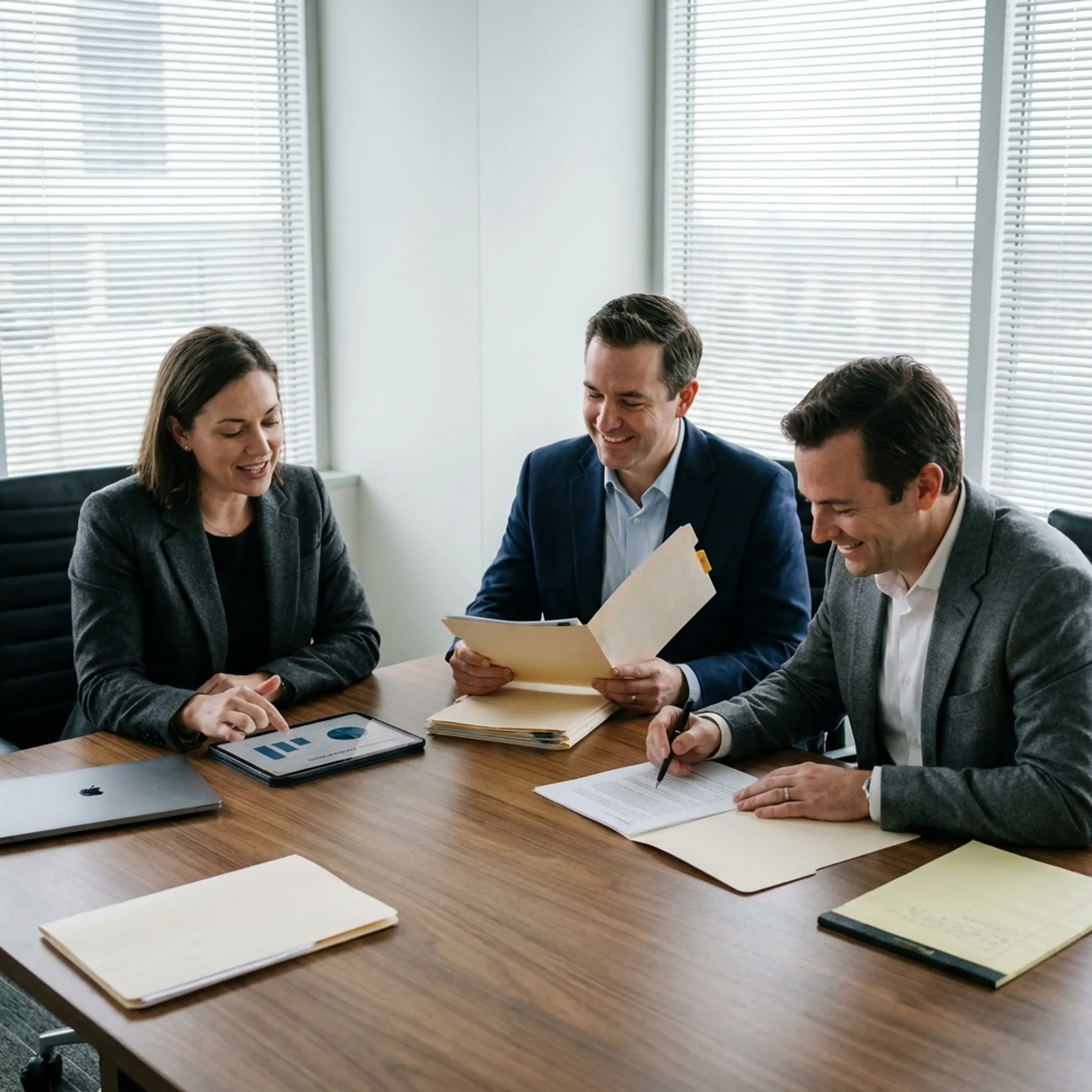 Recruitment team analyzing AI governance candidate profiles