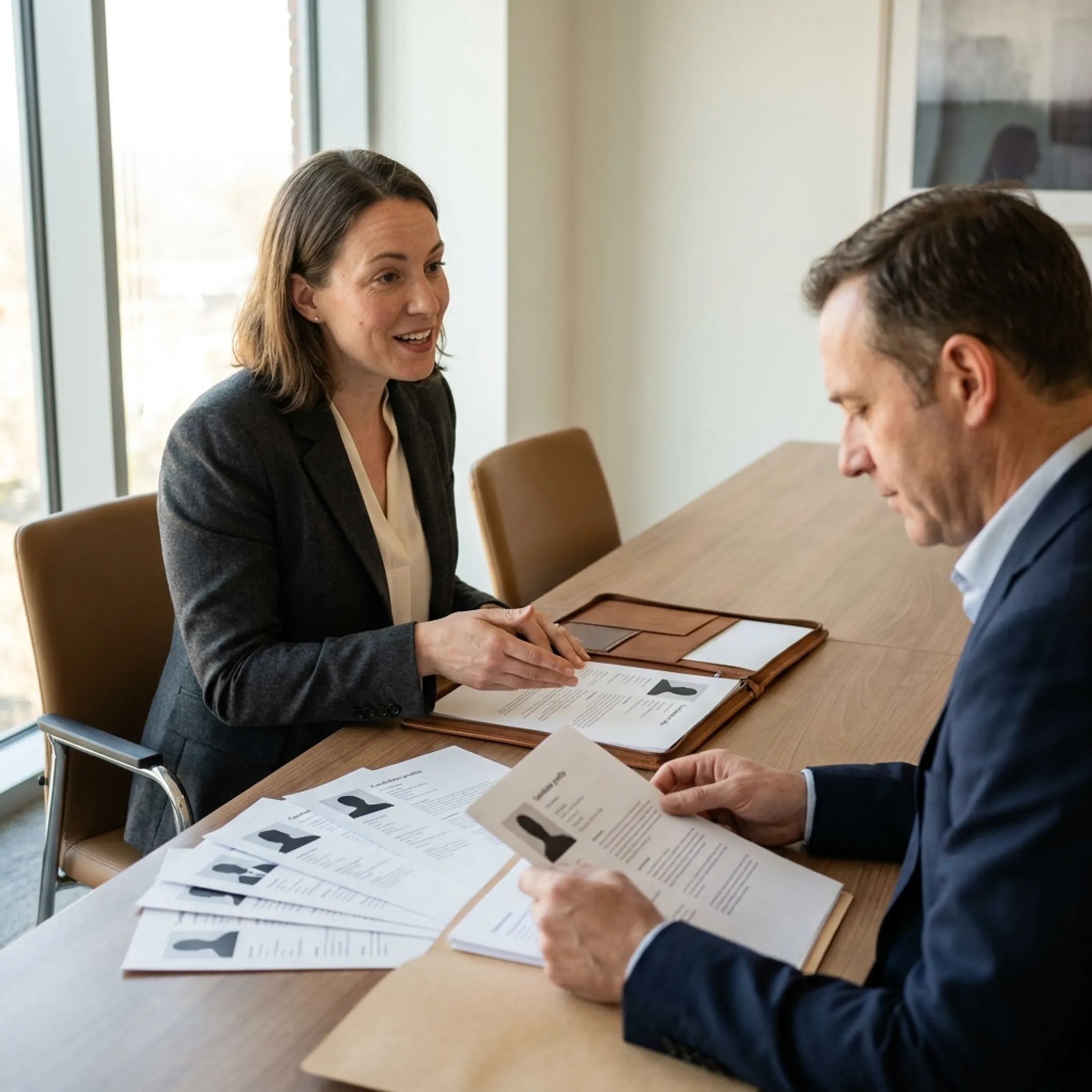 Legal recruitment process review between executive headhunters and corporate client