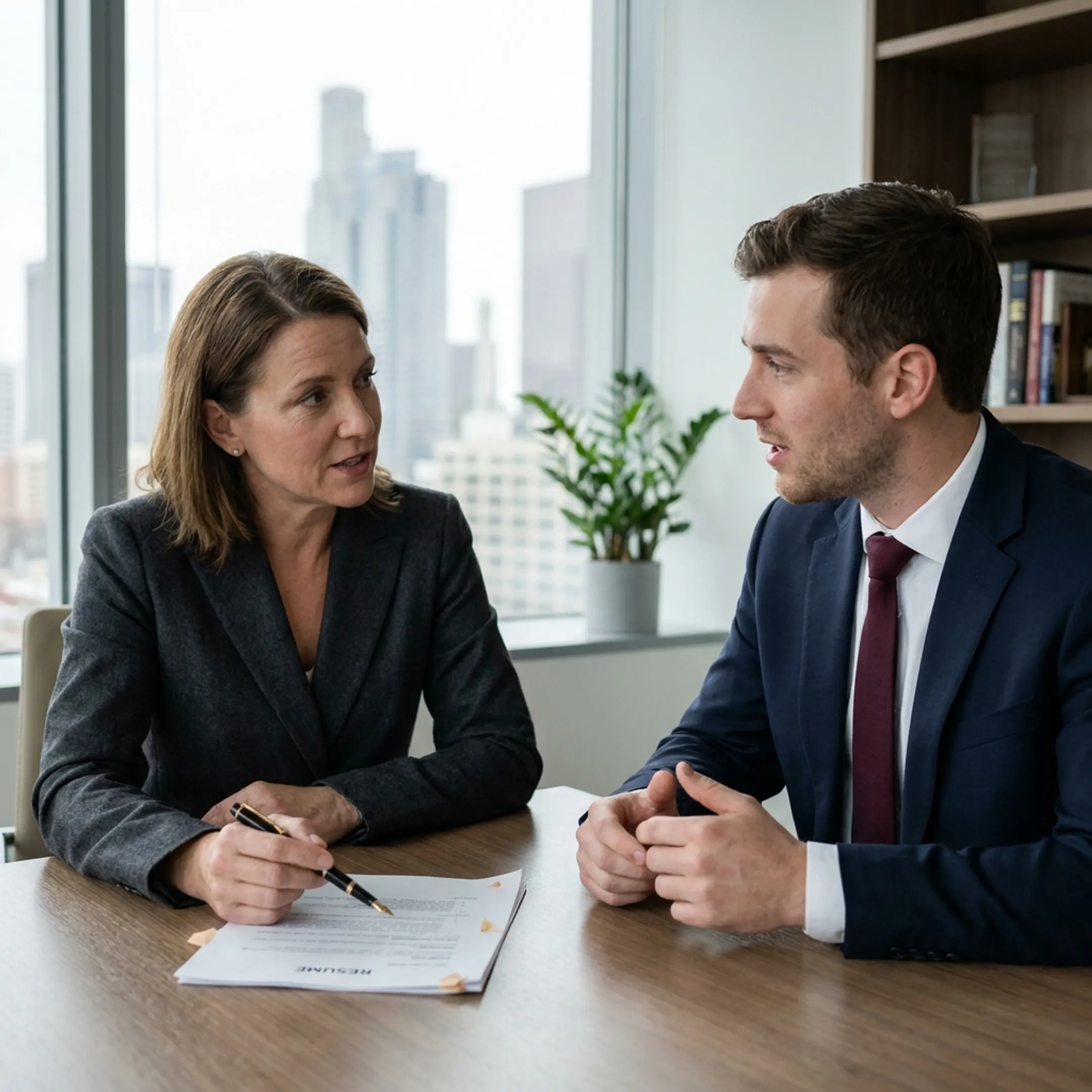 Recruiter conducting an executive interview for a legal role in St. Louis