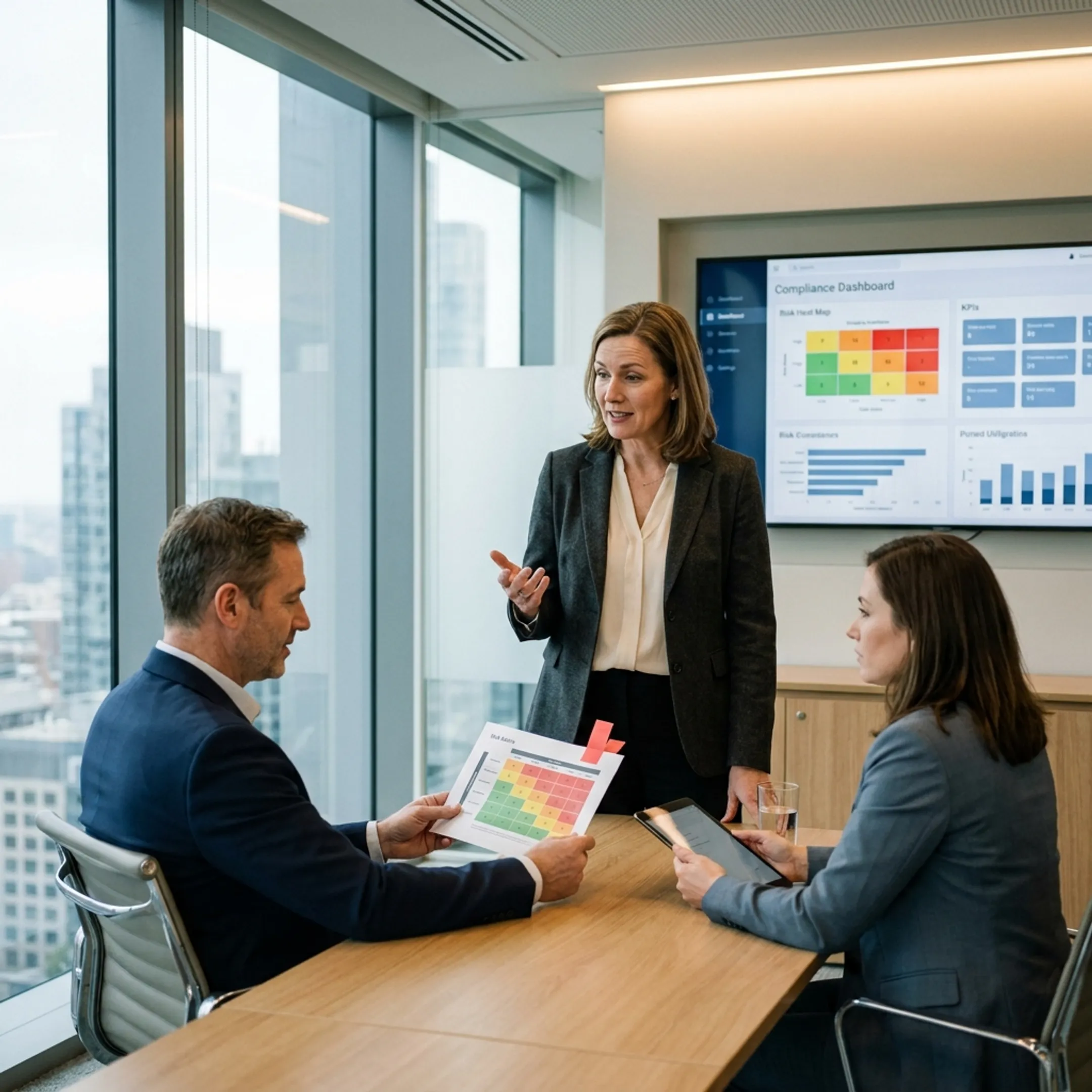 Risk management executive consulting with institutional leadership team