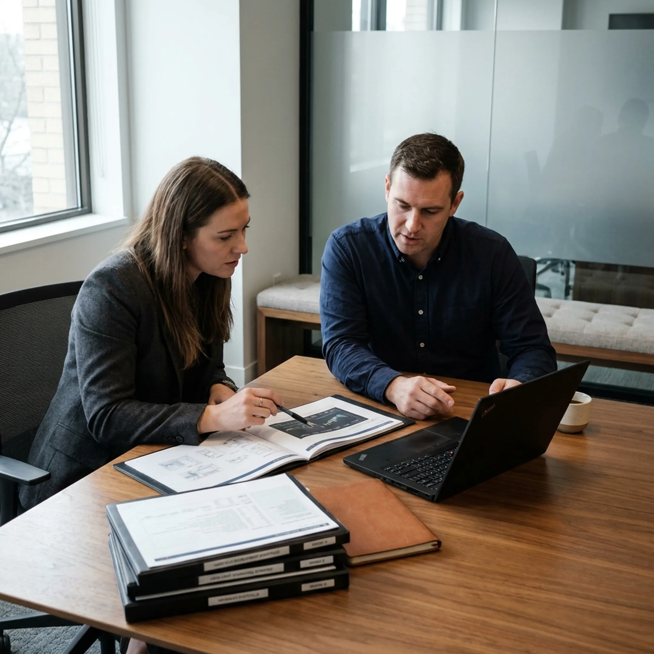 Technical hiring team reviewing research credentials and artificial intelligence publications
